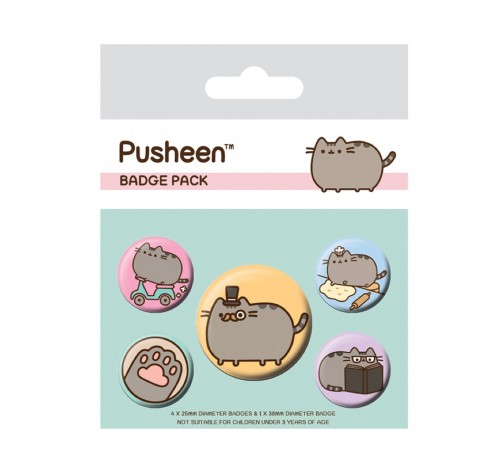 Набор значков Пушин (Pusheen Fancy Badge Pack) из серии Коты Пушин