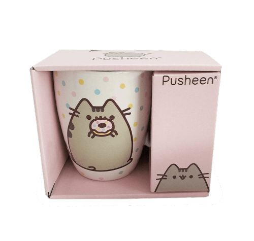Пушин с пончиком кружка (Pusheen the Cat with Donut Mug) из серии Коты Пушин