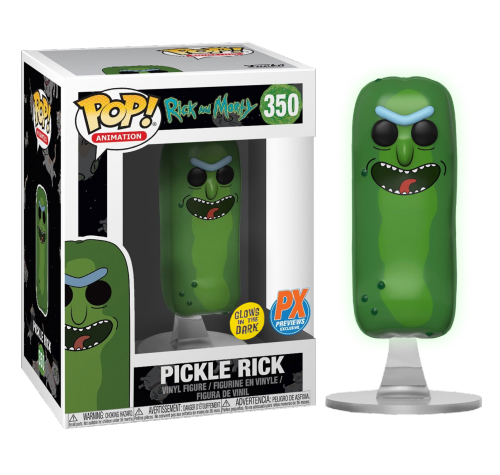 Огурчик Рик светящийся со стикером (Pickle Rick GitD (Эксклюзив Previews)) из сериала Рик и Морти