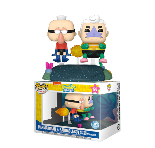 Морской Супермен и Очкарик на невидимом лодкомобиле (PREORDER MidFeb25) (Mermaid Man and Barnacle Boy with Invisible Car Rides (Эксклюзив)) из мультика Губка Боб Квадратные Штаны