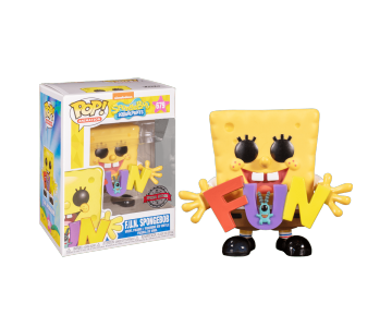 SpongeBob Squarepants with Plankton holding FUN (PREORDER ZS) (Эксклюзив Amazon) из мультика SpongeBob SquarePants