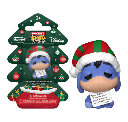 Ослик Иа праздничный мини 4 см (Eeyore Holiday Pocket Pop!) (PREORDER MidNov25) из мультика Винни-Пух