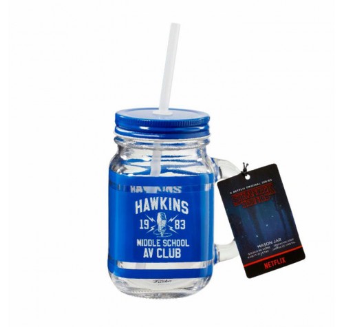 Кружка-банка Клуб школы Хоукинса (Hawkins AV Club Mason Jar) из сериала Очень странные дела