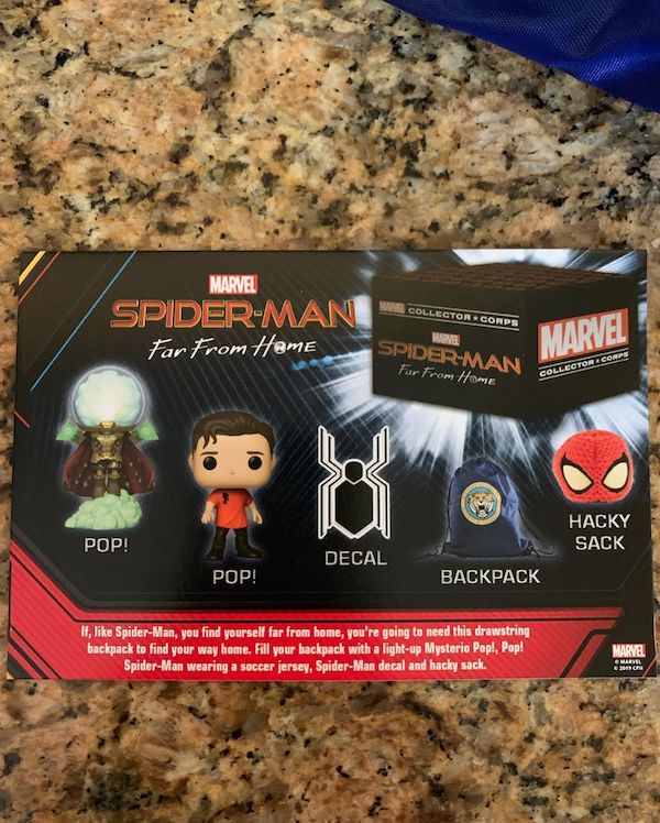 Box Collector Corps Funko Marvel Spider Man Far From Home