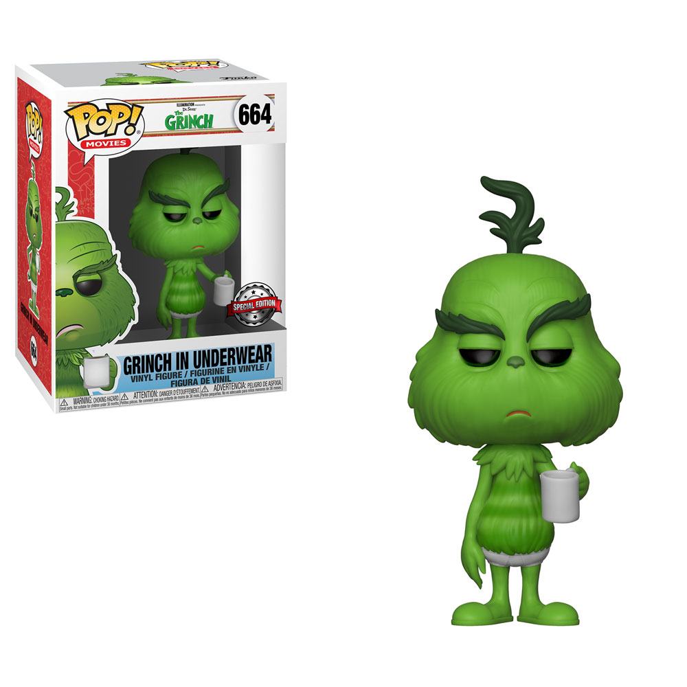 Фигурка Гринч в трусах и с кофе (Grinch in Underwear (Эксклюзив GameStop))  Фанко ПОП Россия из мультика The Grinch — Funko POP Russia