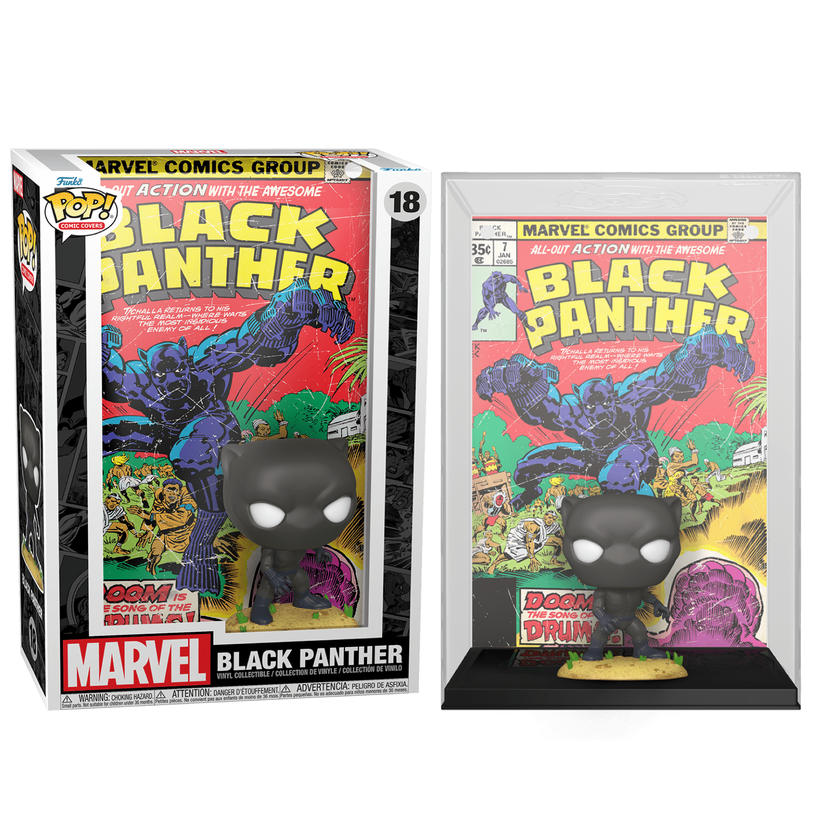 Марвел　Vol.　пантера　#7　Том　—　Funko　Panther　Marvel)　Выпуск　№7　Issue　(Black　POP　Фигурка　Черная
