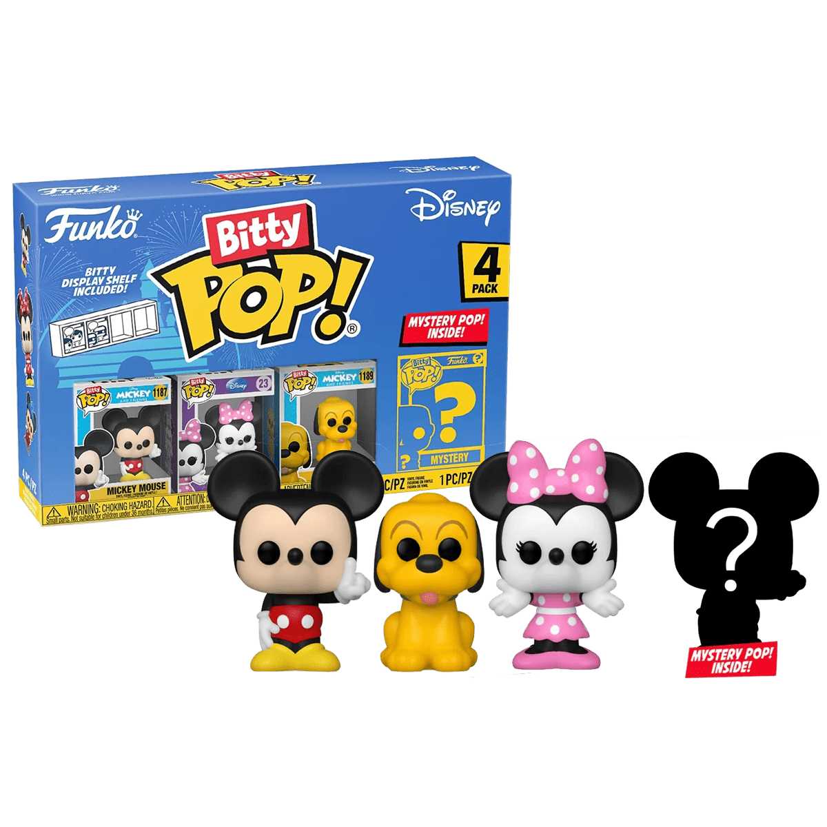 Funko Pop! Bitty Pop: Disney - Mickey Mouse, Minnie Mouse, Pluto and a  Mystery Bitty Pop! 4-Pack 