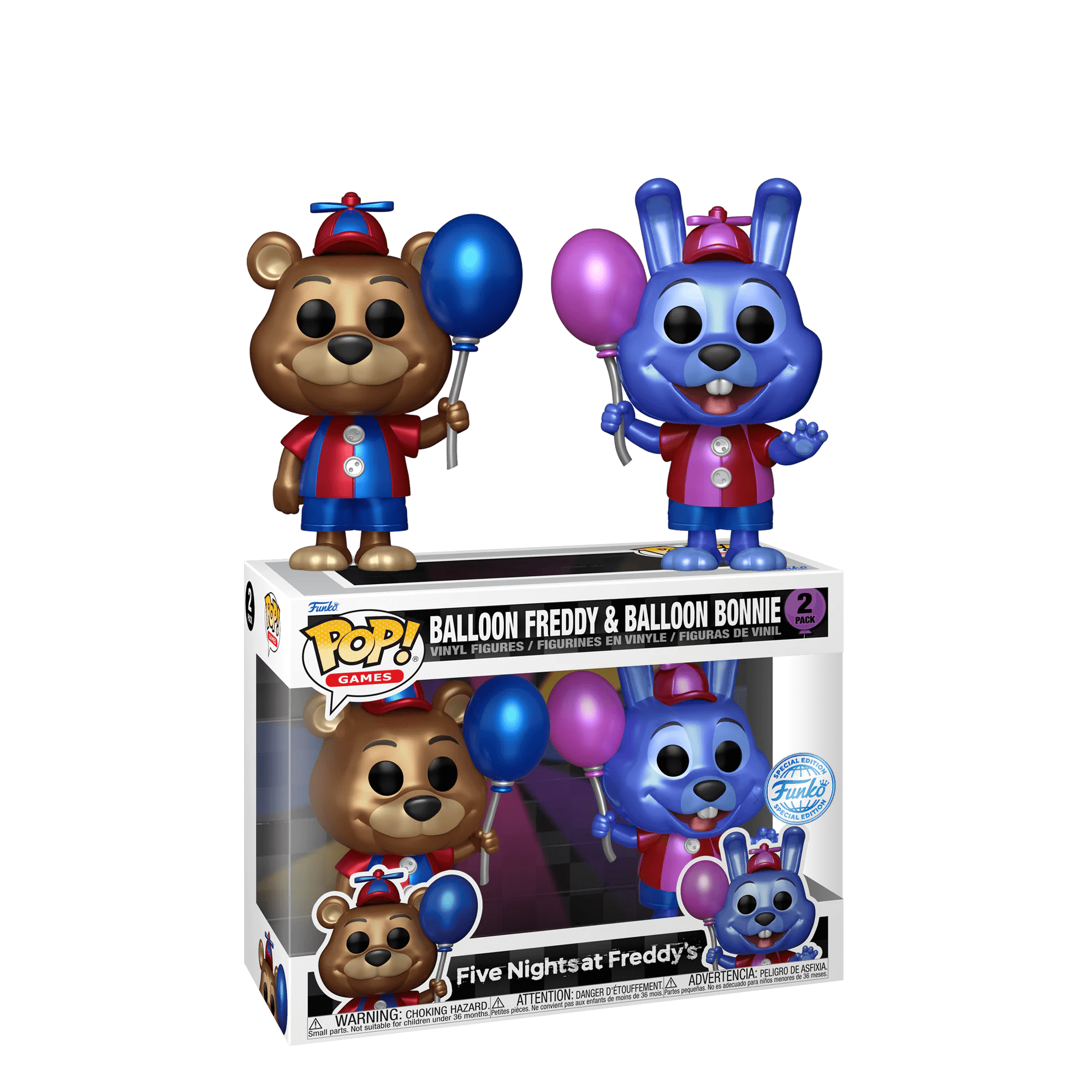 Фигурка Фредди и Бонни металлик (Balloon Freddy and Balloon Bonnie metallic  2-pack (Эксклюзив Target)) – Funko POP