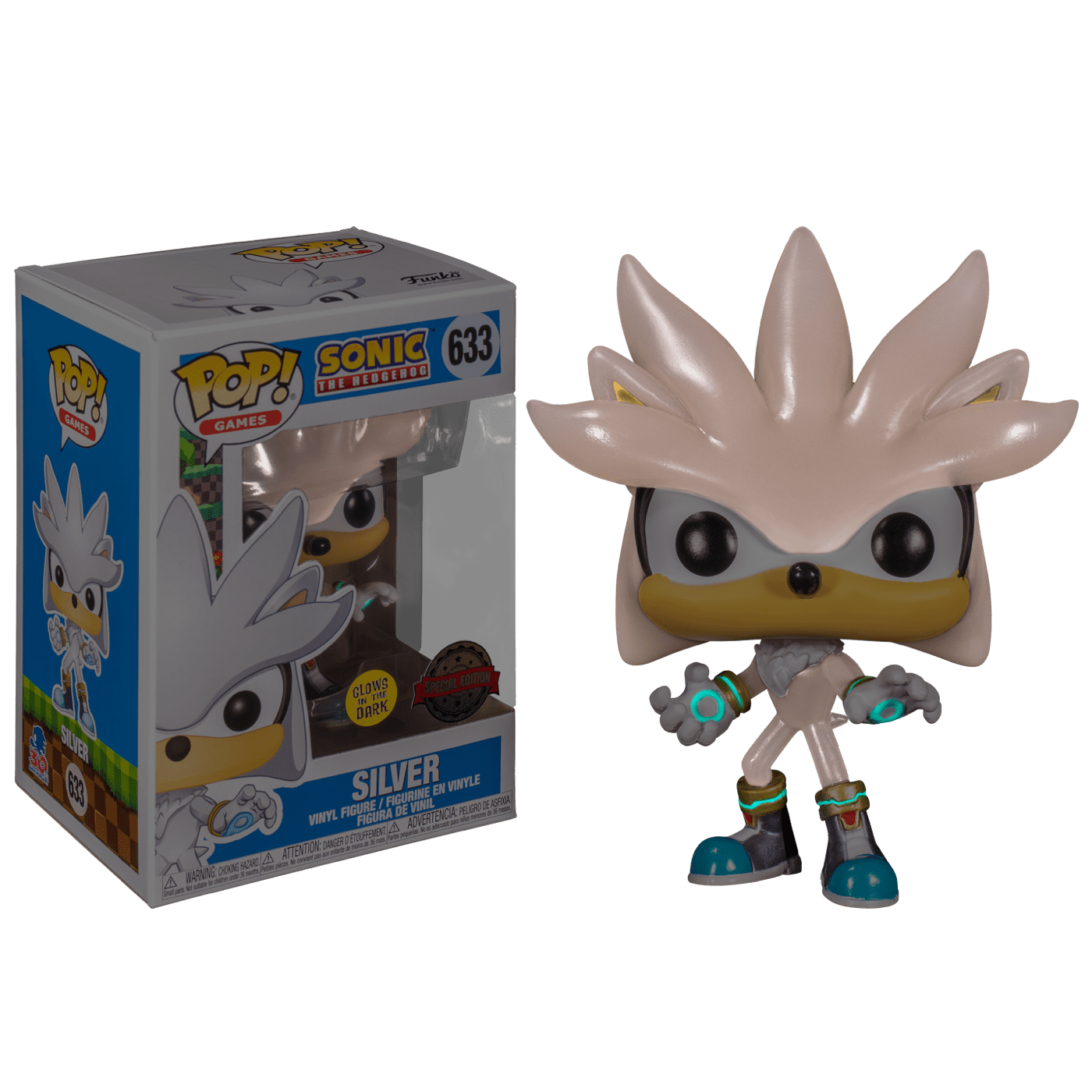 Фигурка Еж Сильвер светящийся (Silver GitD 30th Anniversary (Эксклюзив Hot  Topic)) — Funko POP