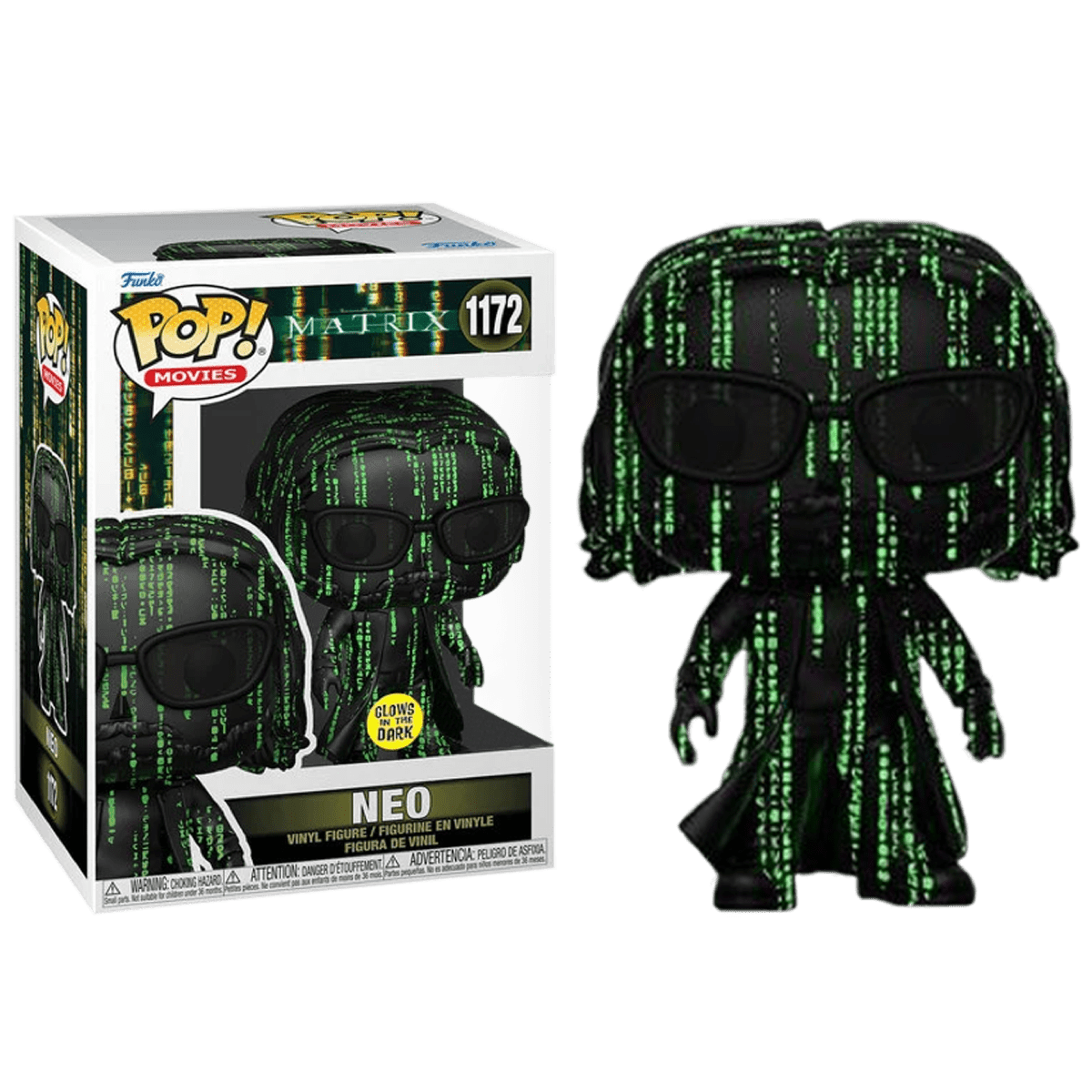 Фигурка Нео в матрице светящийся (Neo in Matrix GitD (Эксклюзив Books A  Million)) — Funko POP