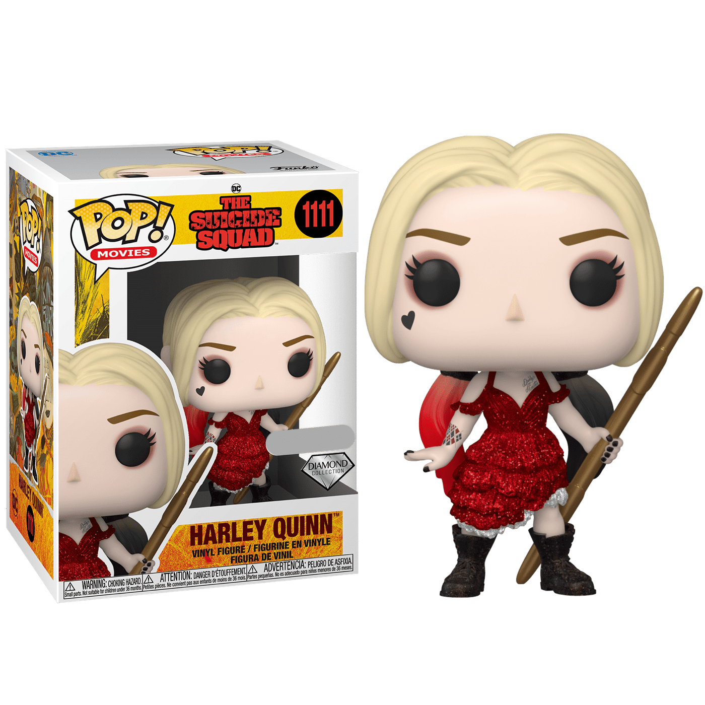 Фигурка Харли Квинн в платье блестящая (Harley Quinn with Dress Diamond  Glitter (Эксклюзив Target)) – Funko POP