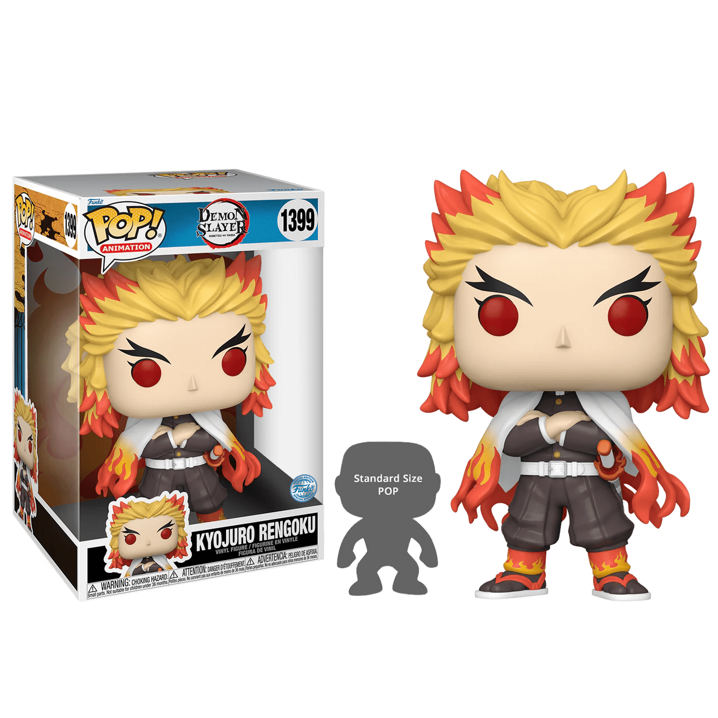 Фигурка Кеджуро Ренгоку 25 см (Kyojuro Rengoku 10-inch Jumbo (Эксклюзив  Target)) — Funko POP