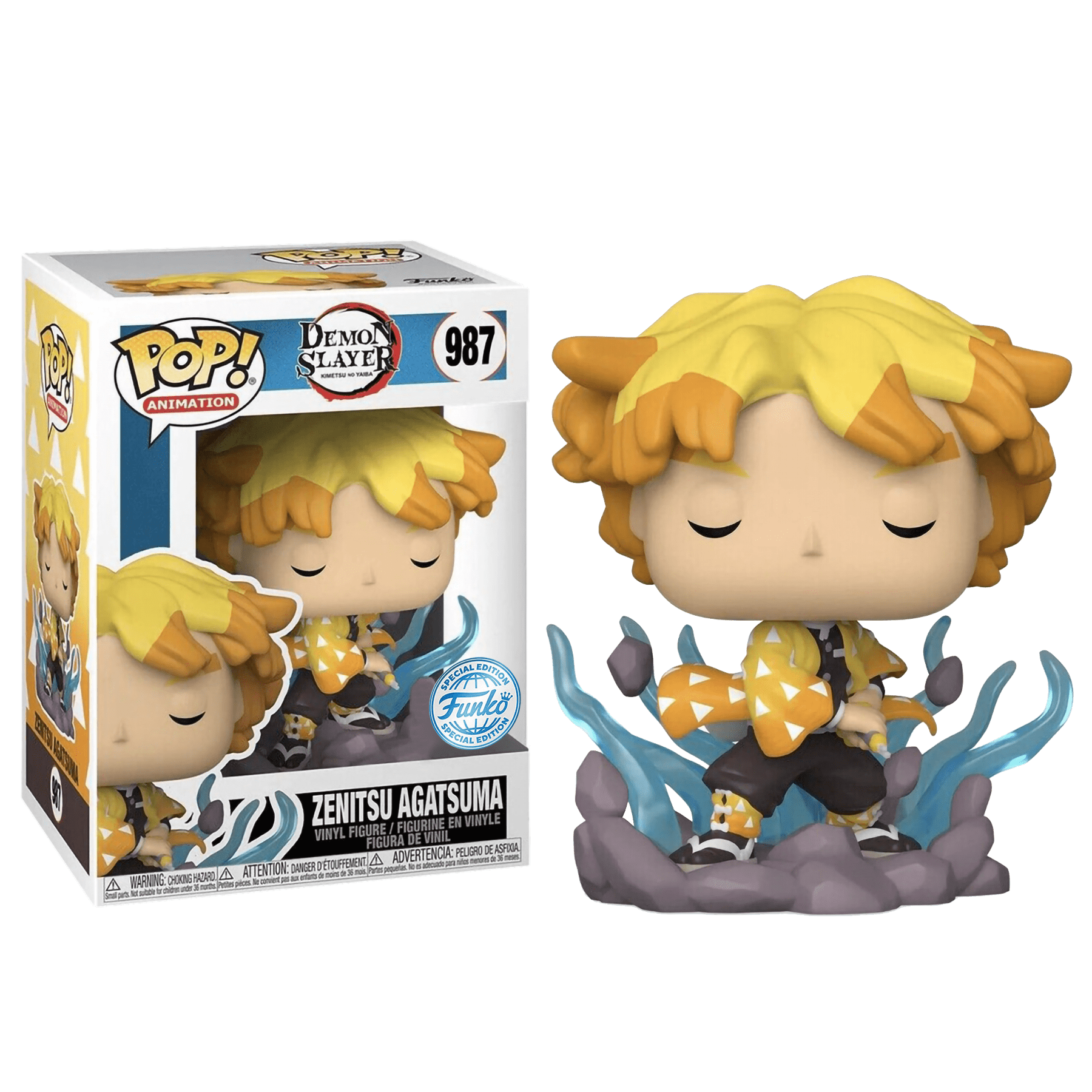 Фигурка Зеницу Агацума Дыхание грома (Zenitsu Agatsuma Thunder Breathing  First Form (Эксклюзив FUNimation)) — Funko POP