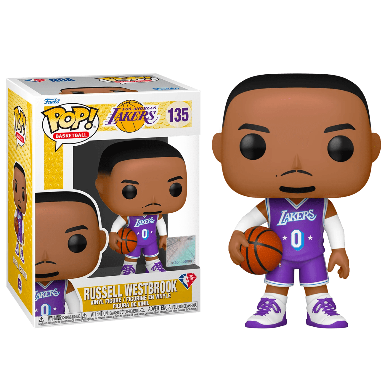 Фигурка Расселл Уэстбрук Лос-Анджелес Лейкерс (Russell Westbrook L.A.  Lakers 2021 City Edition Jersey) – Funko POP