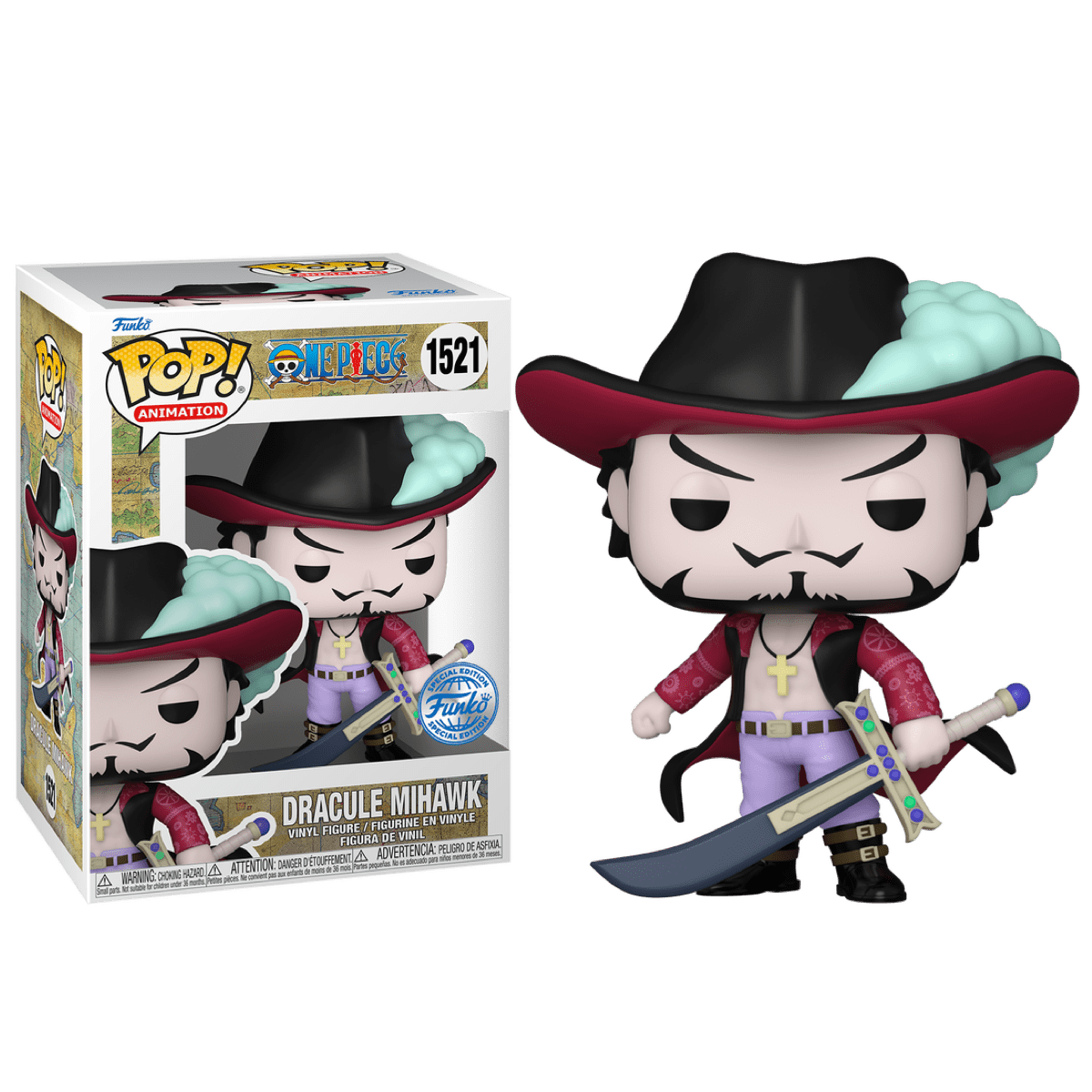 Фигурка Дракуль Михок Соколиный Глаз (Dracule Mihawk (Эксклюзив Funko  Shop)) — Funko POP